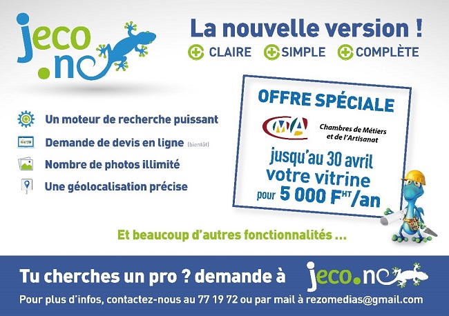 offre special artisan vitrine jeco.nc
