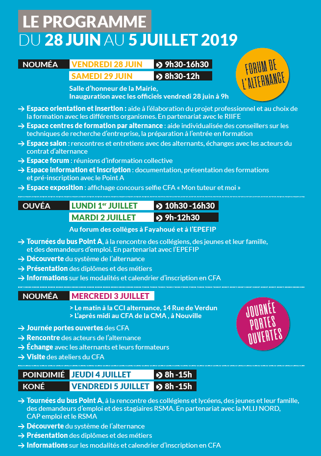 programme semaine alternance 2019