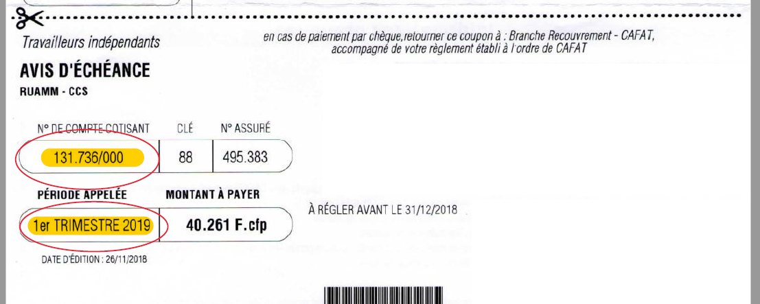 appel cotisations cafat